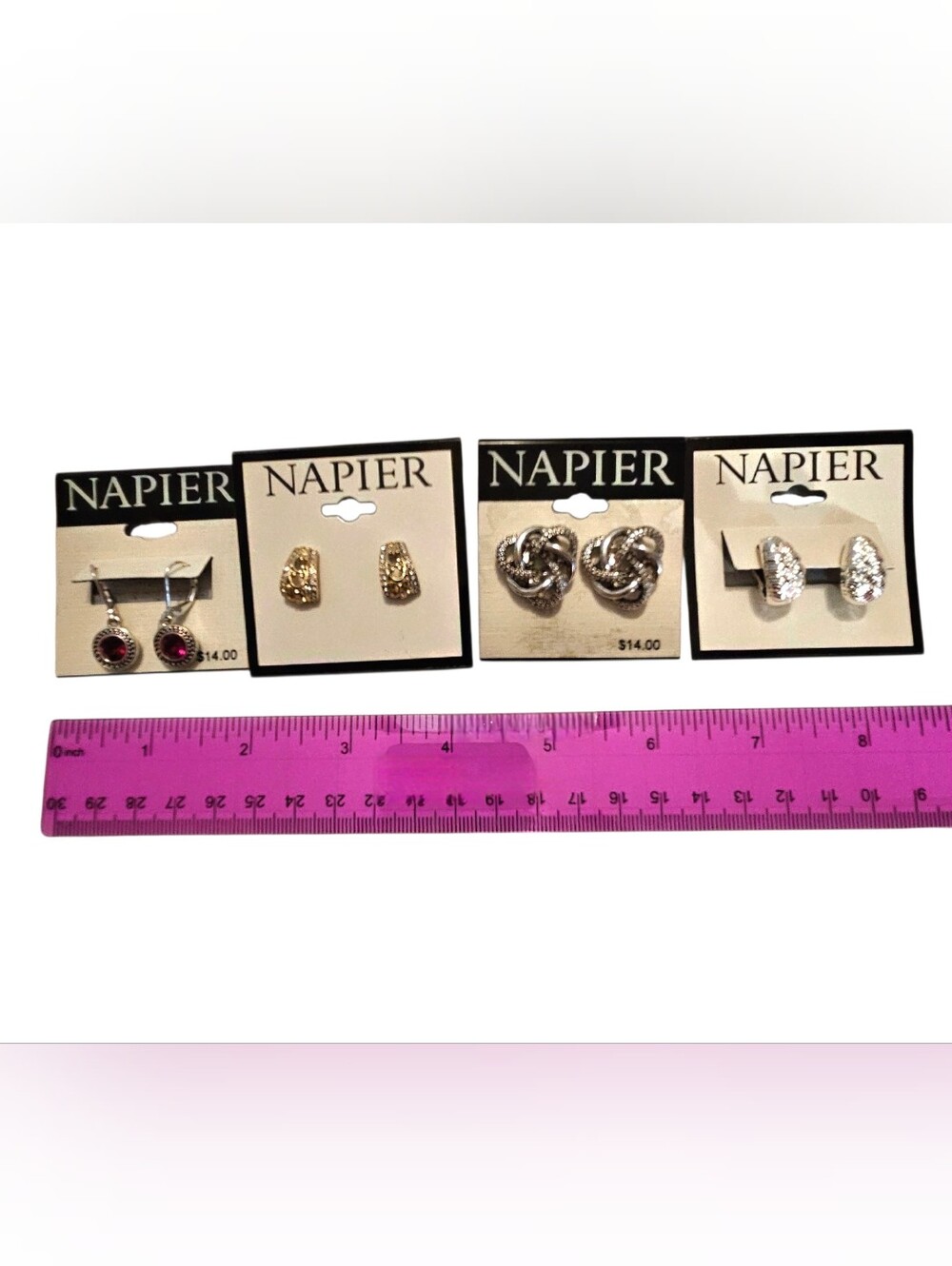 Napier Gold & Silver Tone Earring Assortment - 4 Pair Bundle - Picture 10 of 10